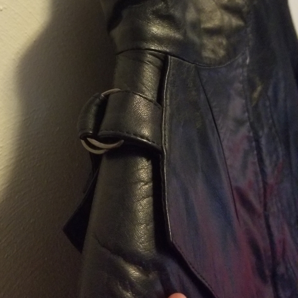 80s Wilson's Suede & Leather Black Cafe Racer Leather Crop Jacket - Picture 4 of 10